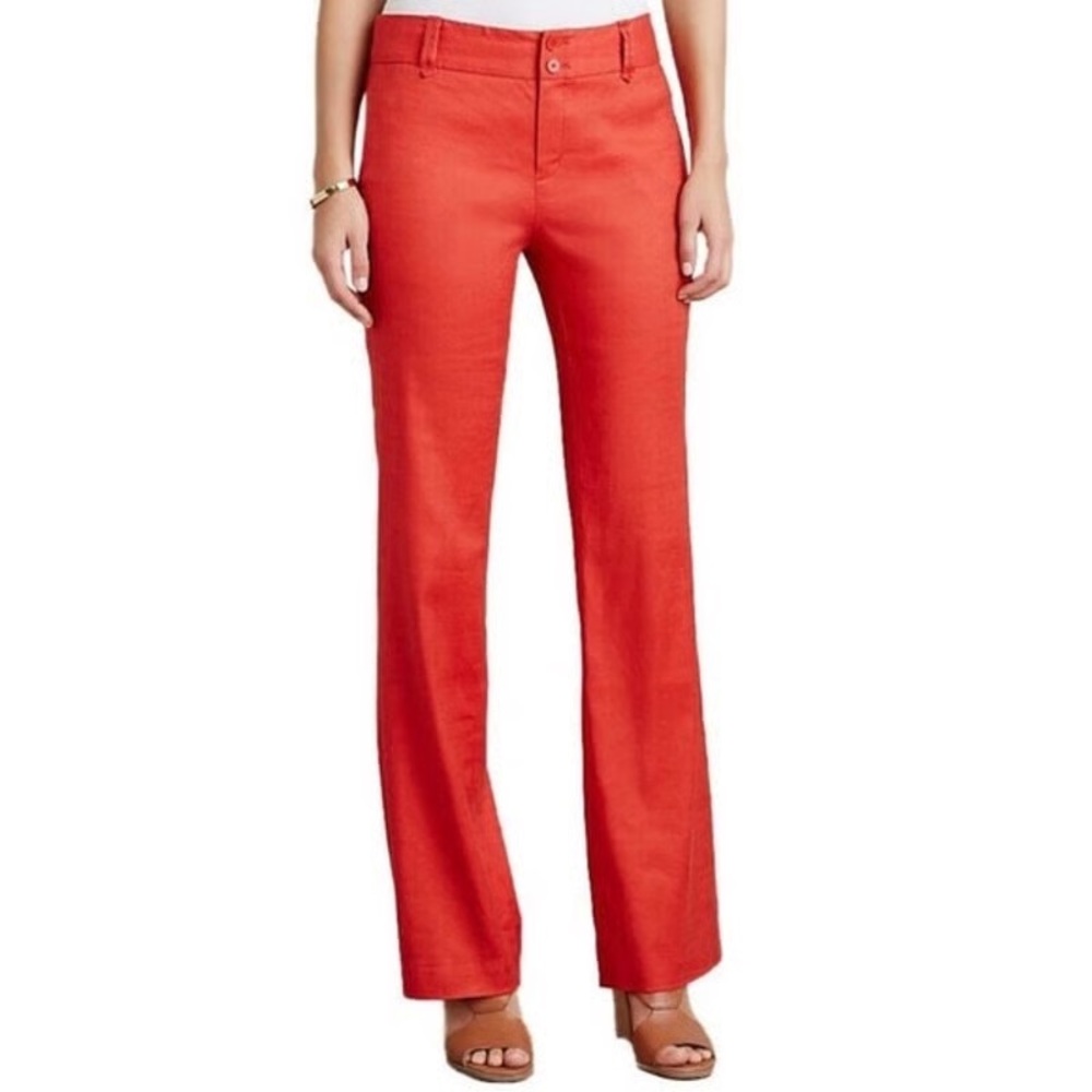 Elevenses by Anthropologie Vibrant Linen-Blend Trousers - Size 0